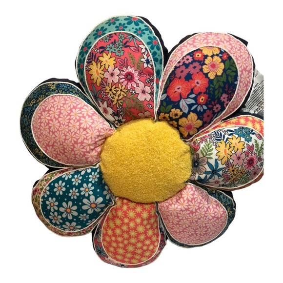 Vintage quilt inspired sunflower shaped boho bohemian decor floor‎ pillow new - Picture 7 of 17